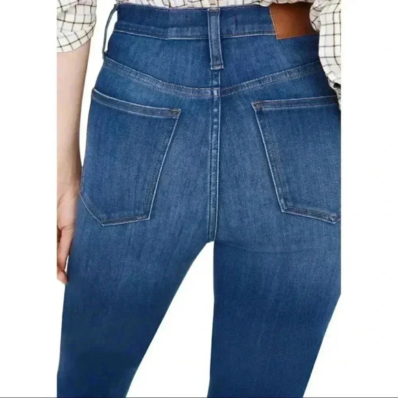 Madewell Distressed 10" High Waist Crop Skinny Jeans K9923 - Blue Wash - - Picture 7 of 8